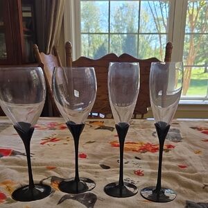 Lenox Black Stem Wine Glass Set